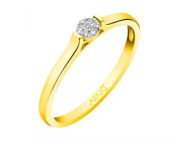 Clearance Apart Pierścionek  z żółtego złota z diamentami - 0,02 ct - próba 375