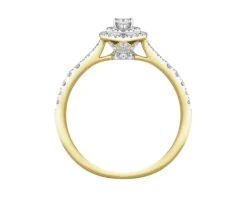 Sale Apart Pierścionek z żółtego złota z diamentami - 0,50 ct - próba 585