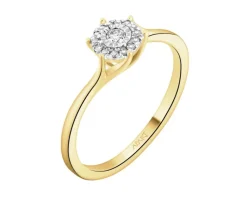 Apart Pierścionek z żółtego złota z diamentami - 0,07 ct - próba 585< Wszystkie