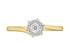 Apart Pierścionek z żółtego złota z diamentami - 0,07 ct - próba 585< Wszystkie