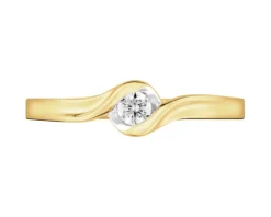 Discount Apart Pierścionek z żółtego złota z brylantem - 0,08 ct - próba 585
