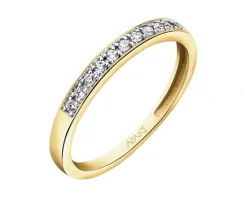 Apart Pierścionek z żółtego złota z brylantami - 0,10 ct - próba 375< Pierścionki