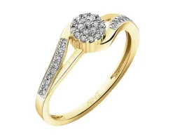 Apart Pierścionek z żółtego złota z diamentami - 0,13 ct - próba 585< Pierścionki