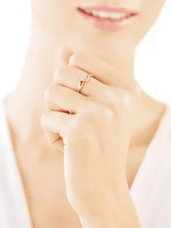 Apart Pierścionek z żółtego złota z diamentami - 0,13 ct - próba 585< Pierścionki
