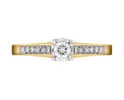 Apart Pierścionek z żółtego złota z brylantami - 0,24 ct - próba 585