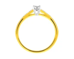 Clearance Apart Pierścionek z żółtego złota z diamentami - 0,06 ct - próba 375
