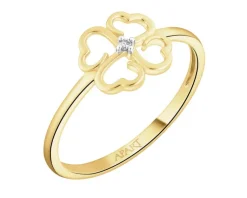 Apart Pierścionek z żółtego złota z diamentem - koniczyna - 0,006 ct - próba 585< Wszystkie