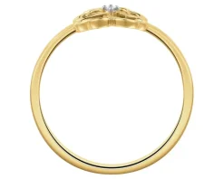 Apart Pierścionek z żółtego złota z diamentem - koniczyna - 0,006 ct - próba 585< Wszystkie