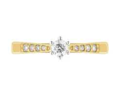 Online Apart Pierścionek z żółtego złota z brylantami - 0,18 ct - próba 585