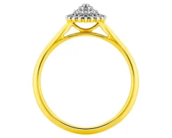 Sale Apart Pierścionek z żółtego złota z brylantami - 0,11 ct - próba 585