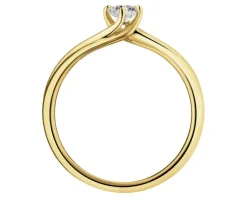 Outlet Apart Pierścionek z żółtego złota z brylantem laboratoryjnym - 0,25 ct - próba 585