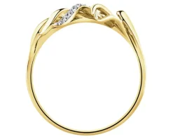 Apart Pierścionek z żółtego złota z diamentami - piórko - 0,02 ct - próba 375< Wszystkie