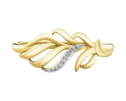 Apart Pierścionek z żółtego złota z diamentami - piórko - 0,02 ct - próba 375< Wszystkie