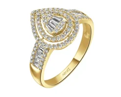 Clearance Apart Pierścionek z żółtego złota z diamentami - 0,53 ct - próba 585