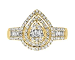 Clearance Apart Pierścionek z żółtego złota z diamentami - 0,53 ct - próba 585