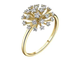 Clearance Apart Pierścionek z żółtego złota z brylantami - 0,32 ct - próba 585