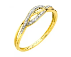 New Apart Pierścionek z żółtego złota z diamentami - 0,03 ct - próba 585