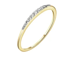 Discount Apart Pierścionek z żółtego złota z brylantami - 0,05 ct - próba 375