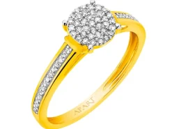 Apart Pierścionek z żółtego złota z diamentami - 0,18 ct - próba 585< Pierścionki