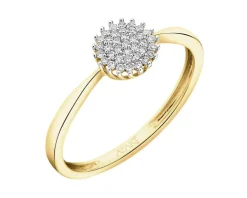 Sale Apart Pierścionek z żółtego złota z diamentami - 0,10 ct - próba 585