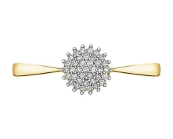 Sale Apart Pierścionek z żółtego złota z diamentami - 0,10 ct - próba 585