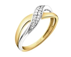 Apart Pierścionek z żółtego złota z brylantami - 0,008 ct - próba 375< Pierścionki