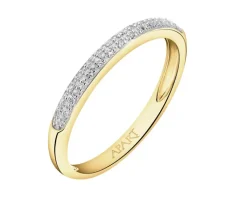 Apart Pierścionek z żółtego złota z diamentami - 0,04 ct - próba 375< Pierścionki