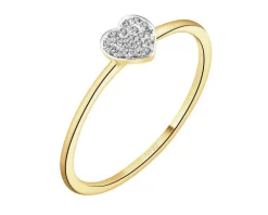 Apart Pierścionek z żółtego złota z brylantami - serce - 0,03 ct - próba 585< Wszystkie
