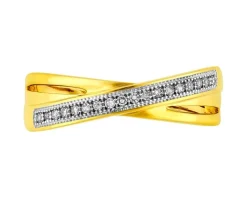 Apart Pierścionek z żółtego złota z diamentami - 0,08 ct - próba 585< Pierścionki