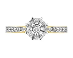 Outlet Apart Pierścionek z żółtego złota z diamentami - 0,43 ct - próba 585