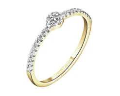 Apart Pierścionek z żółtego złota z diamentami - 0,10 ct - próba 585