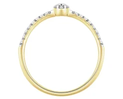 Apart Pierścionek z żółtego złota z diamentami - 0,10 ct - próba 585