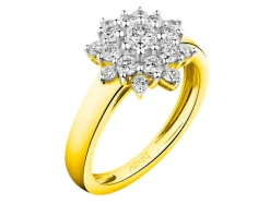 Online Apart Pierścionek z żółtego złota z brylantami - 0,75 ct - próba 585