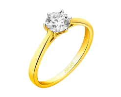 Apart Pierścionek z żółtego złota z brylantem - SI2/H - 0,70 ct - próba 750< Pierścionki