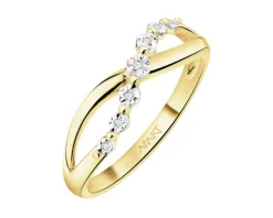 Best Apart Pierścionek z żółtego złota z diamentami - 0,02 ct - próba 375