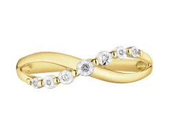 Best Apart Pierścionek z żółtego złota z diamentami - 0,02 ct - próba 375