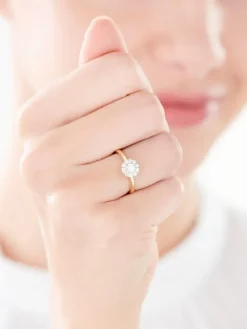 Apart Pierścionek z żółtego złota z brylantami - 0,33 ct - próba 585< Pierścionki