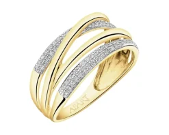 New Apart Pierścionek z żółtego złota z diamentami - 0,13 ct - próba 585