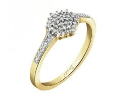 Apart Pierścionek z żółtego złota z diamentami - 0,15 ct - próba 585< Pierścionki