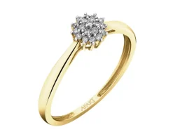 Apart Pierścionek z żółtego złota z brylantami - 0,10 ct - próba 585