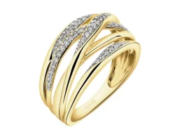 Apart Pierścionek z żółtego złota z diamentami - 0,15 ct - próba 585< Pierścionki