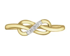 New Apart Pierścionek z żółtego złota z diamentem - nieskończoność - 0,007 ct - próba 585