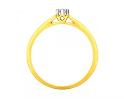 Apart Pierścionek z żółtego złota z brylantem - 0,08 ct - próba 585< Pierścionki