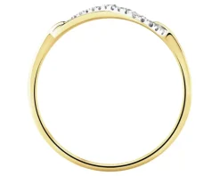 New Apart Pierścionek z żółtego złota z diamentami - nieskończoność - 0,03 ct - próba 585