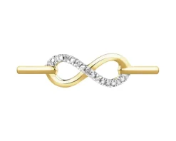 New Apart Pierścionek z żółtego złota z diamentami - nieskończoność - 0,03 ct - próba 585