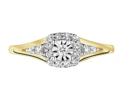 Apart Pierścionek z żółtego złota z diamentami - 0,15 ct - próba 585< Pierścionki