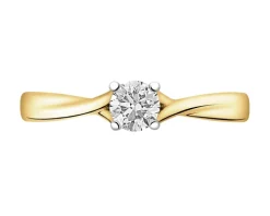 Apart Pierścionek z żółtego złota z brylantem - 0,40 ct - próba 750< Pierścionki