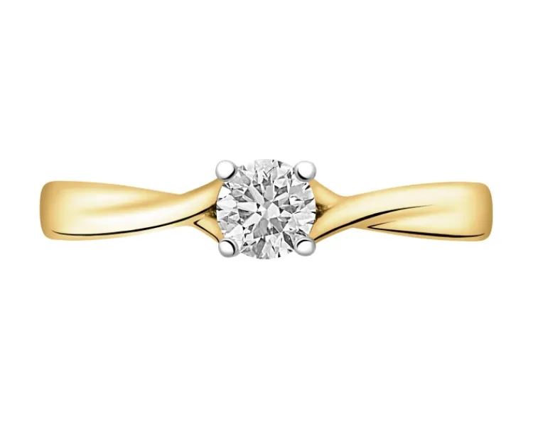 Apart Pierścionek z żółtego złota z brylantem - 0,40 ct - próba 750< Pierścionki