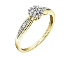 Apart Pierścionek z żółtego złota z diamentami - 0,12 ct - próba 585< Pierścionki