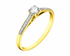 Sale Apart Pierścionek z żółtego złota z brylantami - 0,24 ct - próba 750